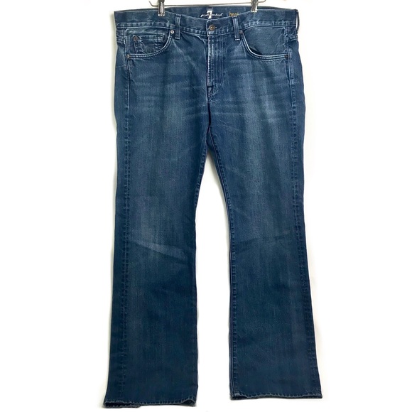 7 For All Mankind Bootcut Frayed Hem Jeans 36X33 - Picture 2 of 14